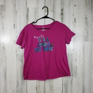 3/$15 secret treasures purple stay in bed short sleeve tshirt women's size M